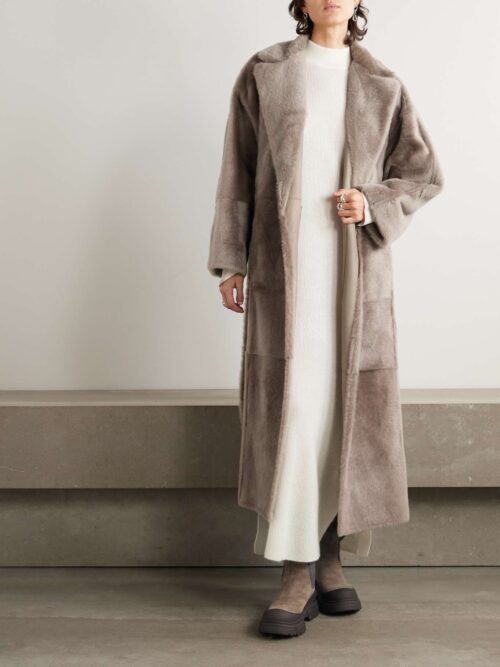 Faiolica Pleated Leather Coat