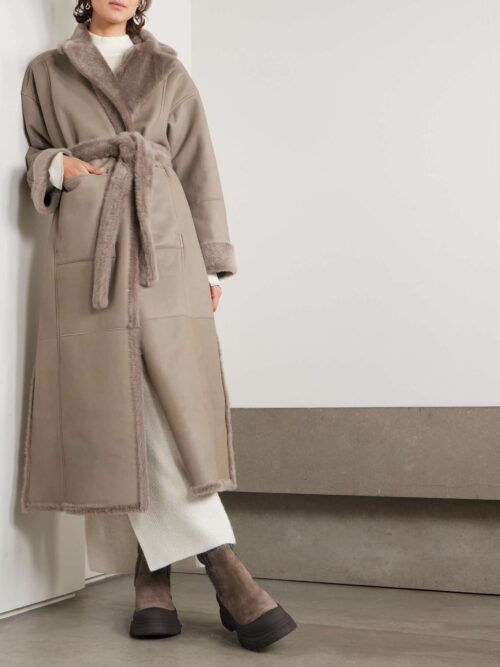 Faiolica Pleated Leather Coat